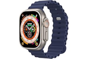 Astorgos Pasek Ocean kompatybilny z Apple Watch Ultra 2 49 mm 45 mm 44 mm 42 mm, zamiennik miękkiego silikonu pasek sportowy do iWatch Ultra SE Series 9, 8, 7, 6, 5, 4, 3, 2, 1,