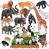 44Pcs Animaux Safari Chiffres En Plastique Animaux De La Jungle Jouets Ensemble Réalistes Grand Figurines Animaux Sauvages De