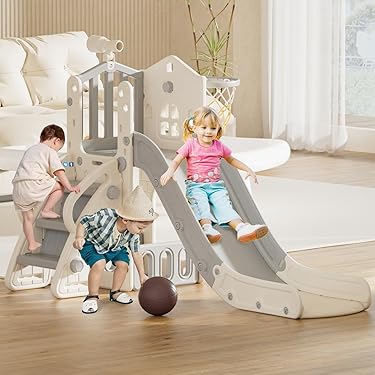 UISEBRT Kinderglijbaan met schommel, klimladder, opbergruimte