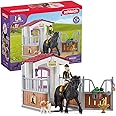 Schleich Horse Club Gifts for Girls and Boys, Horse Stall with Tori and Princess Toy, 15 Pieces, Ages 5+