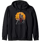 Design retrò da combattimento vintage giapponese Samurai Art Felpa con Cappuccio