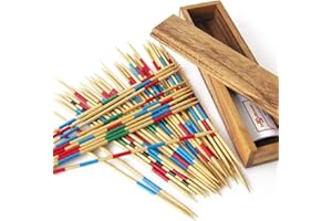 LEDELIRANT Gioco MIKADO in scatola di legno massiccio per 2-6 giocatori a partire dai 5 anni. Conforme alle norme CE, ecologico, marchio Gioco da tavolo per famiglie in viaggio. Alta qualità.