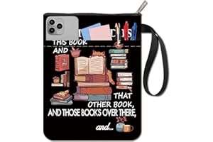 CRASPIRE Custodie per libri nere con motivo a libro, custodia per libro con parole di gatto, protezione per libri, tasca in tessuto lavabile, con cerniera e tasca aggiuntiva per gli amanti