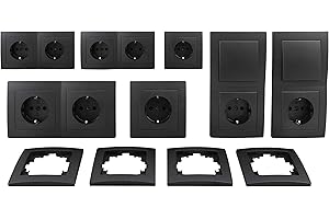 MC POWER - FLAIR - Juego de enchufes (color antracita mate, con seguridad para niños)