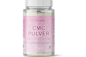 ‎GOODBAKE GoodBake CMC Pulver 175g – Premium-Qualität - Tylo Pulver, Blütenpuder – z.B. für Fondant, Blütenpaste und Lebensmittelkleber - zum Modellieren, Modellierfondant – vegan - CarboxyMethylCellulose