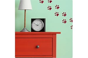 x12 Paw Print Wall Stickers [RED] Vinyl Transfers Art Decal Graphics Removable House Pet Cat & Dog Décor Modern Self Adhesive Cute Puppy/Kitten Home Wall Art from LaoGraphics® (red)