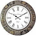 RoyalsCart Floral Design Painting Wooden Antique Analog Wall Clock for Home, Office, School, Gym, Shop and Gifting || Clock Size - 40 cm x 40 cm [16 x 16 inches] [KTWC281]