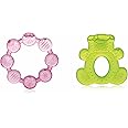 BeeBaby Teethers for 6 to 12 Months BPA Free. Cooling Water Filled Baby Teether, Soft Teething Toy for Babies with Carry Case, Soothes Gums and Easy to Grip. 100% BPA, PVC Free. (Ring & Teddy - Pink_Green, Pack of 2)