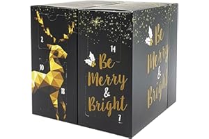 MATRASA Golden Deer Beauty Calendario dell'Avvento da donna con trucco e smalto – Cube FOLD – Cosmetici a cubo – Calendario di Natale da donna