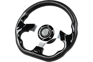 GONMOT 12.5" D-Shaped Boat Steering Wheel with 3/4“ Tapered Shaft, Black Axle Marine Steering Wheel for Seastar and Verad, etc. for Marine Boats, Vessels, Yacht, Pontoon Boat