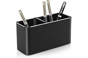 VAYDEER metalowy pojemnik na długopisy, aluminiowy, na długopisy, na biurko, organizer na pędzle, do biura, szkoły, czarny
