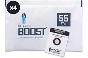 GROWMANIA.ES GROWMANIA Integra Boost 55% – 4 sztuki po 67 g regulator wilgotności – 2-drożny nawilżacz powietrza ze wskaźnikiem zużycia – żywotność do 3 miesięcy