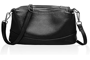 HUA ANGEL Bolso Bandolera Mujer Pequeño de Cuero para Movil, Suave Bolso Cruzado Mujer de Piel con 3 Compartimentos &Correa Ajustable Fiesta, Viaje,Shopping y Trabajo
