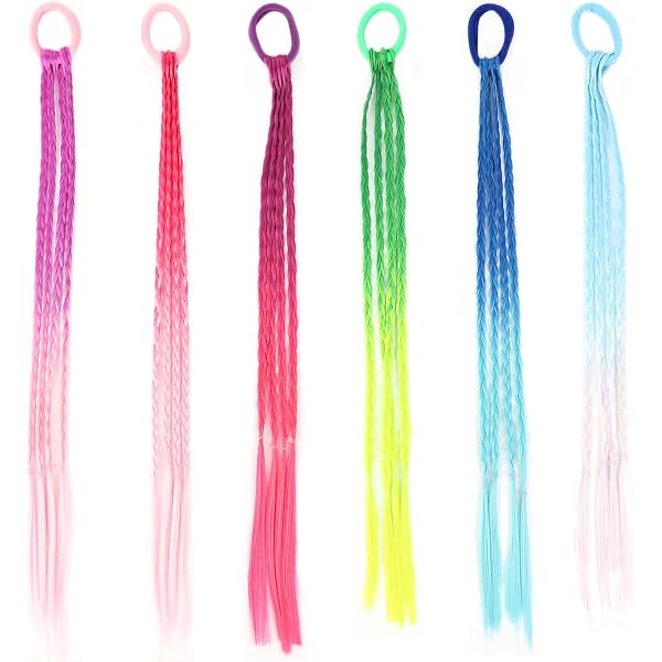 80 Stück Bunte Haarsträhnen Zum Einflechten - Kinder & Mädchen, 7 Farben. Für Partys, Geburtstage & Sport!