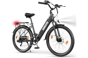 ESKUTE C100 Plus Bici Elettrica, 26 Pollici Bicicletta Elettrica, Motore 250W, Batteria Rimovibile 36V 13Ah, Velocità Massima di 25 km/h, 7 Velocità, Display LCD, E-bike per Adulti