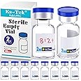 KSIITEKSLAB Ks-Tek Sterile Empty Vials with Self Healing Injection Port,with Aluminum Plastic Cap,Sterile Package (2ml Clear,10)