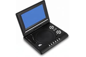 Topiky 7 tums bärbar DVD-spelare, 270 graders vridbar HD-skärm 16:9, bilfilm CD TV-uppspelning, stort minne, för bil hem utomhus resor