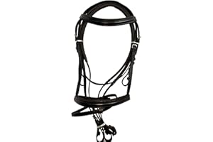 Preto Equestrian Leather Padded Flash Bridle Raised Browband Noseband Premium Quality Grip Rubber Reins Handcrafted Removable Flash Strong Anti slippery Stainless Steel Fittings