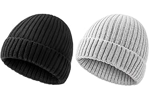 DRESHOW Gorro Bebe Invierno Gorro Lana Niño Sombreros Unisex de Punto Suave para Niños y Niñas Gorros Cálidos para Niños de 3 meses - 8 Años