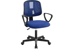 Klihome Krzesło Biurko Dziecięce, Krzesło Studium Obrotowe, Krzesła Młodzieżowe Z Kółkami, Ergonomiczne Krzesła Oddychające Siatki, Automatycznie Regulowany Stołek Obrotowy Z Oparciem, Niebieski