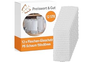 ‎PREISWERT & GUT Preiswert&Gut 12 x Glasschutz PE-Schaum 150x80mm schützt Gläser wie EIN Tassenhalter - geeignet für Camping Gläser ideale Aufbewahrung im Wohnmobil oder Wohnwagen