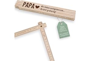 ABENTEUERNAH - Zollstock personalisiert Holz mit präziser Gravur, Vatertagsgeschenk für Papa Geschenk, Opa Geschenk (wir haben nachgemessen)