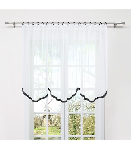 Weiße Jacquard-Gardine 300x110 Cm – Fertig Zum Aufhängen, Pflegeleicht & Bügelfrei Für Küchenfenster & Mehr