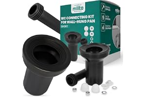 Millto™ WC-anslutningsset vägg spolrör avlopp anslutningsrör anslutningssats kort infälld spolbox anslutning toalettanslutning dräneringssystem toalettspollådor