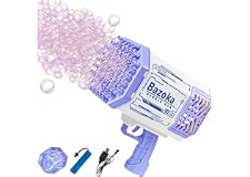 Bubble Machine Guns, Upgraded 69 Holes Bubble Machine with Colorful Lights, Bubble Solution, Bazooka Bubble Machine for Adult
