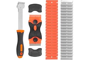 ZORUAM Window Scraper Tool, 2 Pcs Glass Scraper for Windows, Oven Scraper Tool Non Scratch, Cleaning Tools Ceramic Hob Scraper for Removing Window Decals Wallpaper Labels