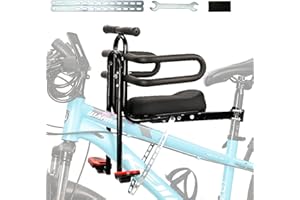 auvstar Asiento Bicicleta Infantil Delantero,Asiento Infantil para Bicicleta de Montaña,Asiento de Bicicleta con Reposabrazos,Reposapiés y Cerramiento (1-5 años)
