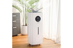 LACIDOLL Umidificatori di grandi dimensioni per tutta la casa, Umidificatore commerciale e industriale, 1000 mq, 21 L, Umidificatore ad ultrasuoni per riempimento superiore, 5,5 Gal 2000 MLH Dual