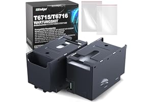Osinkjet T6715(C13T671500) T6716(C13T671600) Wartungsbox Kompatibel für Workforce WF-4720DWF WF-4725DWF WF-4730DTWF WF-4740DTWF WF-C5710DWF, Resttintenbehälter T6715 T6716 Wartungskasten