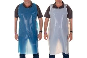 XARA Grembiuli Plastica in Polietilene per la Protezione Igienica degli Alimenti - Pack 100 - Grembiuli Monouso - Grembiule Usa e Getta Monouso Cucina