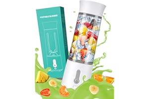 GLINTDLIUNOVIP Portable Blender, Smoothie Blender, USB Rechargeable 4000mAh Mini Shakes Blender, 500ml BPA Free Traveling Fruit Veggie Baby Food Juicer Cup, 6 Blades Electric Blender for Travel Kitchen Gym