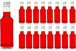 casavetro Trasparente Tappo A Vite Bottiglie di Vetro vuote 200 ml - Riutilizzabile Twist off coperchi - a Tenuta d'Aria Coperchio in Metallo per Kombucha Birra a casa Gin Olio Aceto (16 x 200 ml)