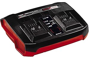 Originale Einhell Cargador Power-X-Twincharger 3 A Power X-Change (iones de litio, carga paralela de 2 baterías de 18 V, cicl