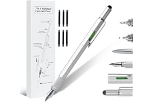 Ainkedin Gifts for Men, 7 in 1 Multitool Fountain Pen, Mens Gifts for Christmas, Presents for Men, Funny Gifts for Men, Secret Santa Gifts for Men, Birthday Gifts for Dad, Gifts for Him