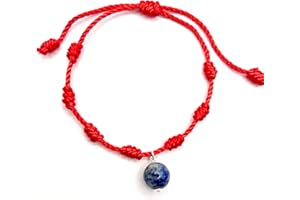 MASBARATA PULSERA 7 NUDOS CHAKRAS PIEDRAS EN PLATA DE LEY