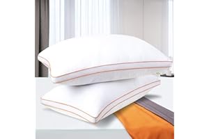 Maxzzz Almohadas Antiácaros Pack 2 Almohadas de Hotel 50x75 cm Almohadas Transpirable Firmeza Baja con Suave Fibra 3D +Fibra de Soporte 7D