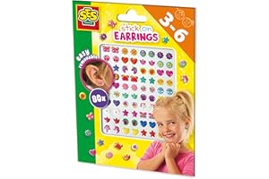 Ses Creative 14049 Boucles d'oreilles Autocollantes - 80 Boucles d'oreilles Autocollantes aux Motifs Joyeux - Boucles d'oreilles pour Enfants, Filles