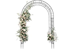 LEADZM – Gartenbogen aus Metall 134.5X 58.5x213cm – Rosenbogen ohne Tür in Schwarz – Stabiles Rankgerüst für Kletterpflanzen (Rosengewächse, Weinreben)