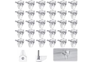 simarro 30 sztuk podpórek do półek 3 mm, przezroczyste wsporniki półek z tworzywa sztucznego do mebli, regałów na książki, szaf, do półek drewnianych i szklanych, kołki podporowe