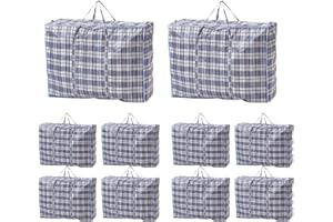 10 PACK VIROSA Extra Value Large Strong and Durable Laundry Bags 60 X 50CM | Ideal for Laundry/Moving House/Shopping/Storage | Reusable Jumbo Zip Bags (One Size, 10, count)