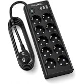 &Ccedil;oklu Priz 10&rsquo;lu Grup Priz USB&rsquo;li (3x USB-A, 1x USB-C), 3680W 16A, 2 Metre Kablo, Topraklı Uzatma Kablosu, Ev Ofis Gaming İ&ccedil;i