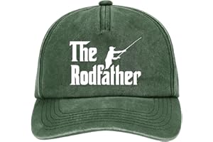 TRIBAL T-SHIRTS 5 Panel Vintage Style Fishing Hat - This Fisherman Hat Features a Rodfather Logo - Stylish Fishing Cap for Outdoor Enthusiasts