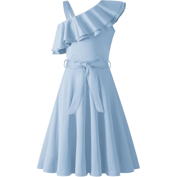 GRACE KARIN Mädchenkleid Mit Puffärmeln - Sommerkleid, A-Linie, Quadratischer Ausschnitt, Größe 10 Jahre