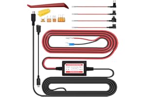 Gebildet Dash Cam Hardwire Kit, Mini/Micro USB Hard Wire Kit for Dashcam, 12V-24V to 5V Car Dash Camera Charger Power Cord, ACU/ACS/ACN Mini/ACZ Micro 2 Fuse, 11.6V Real Battery Drain Protection