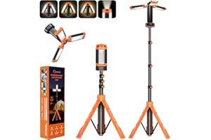 Saker Portable Camping Light with Bracket 73.2-Inch 800/3200 Lumen 4000/6500K Dimmable Rechargeable LED Work Light for Outdoor Camp ,Garage, Power Outages, Fishing LD10 (Orange)