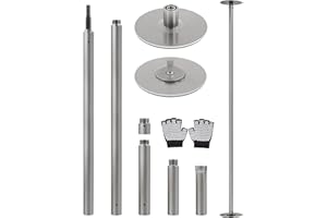 Abician Barre de Pôle Dance Professionnelle 45 mm Hauteur Réglable 225 cm à 274,5 cm Statique et Rotation Chargeable jusqu'à 200 kg